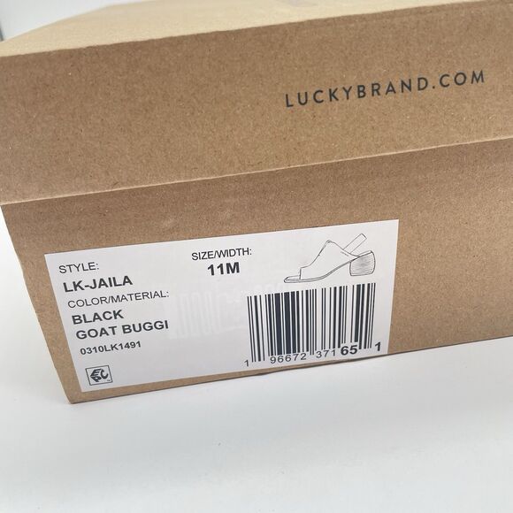 Lucky Brand Women's Jaila Block-Heel Backstrap Sandals Size 11M Black Goat Buggi - Picture 8 of 8